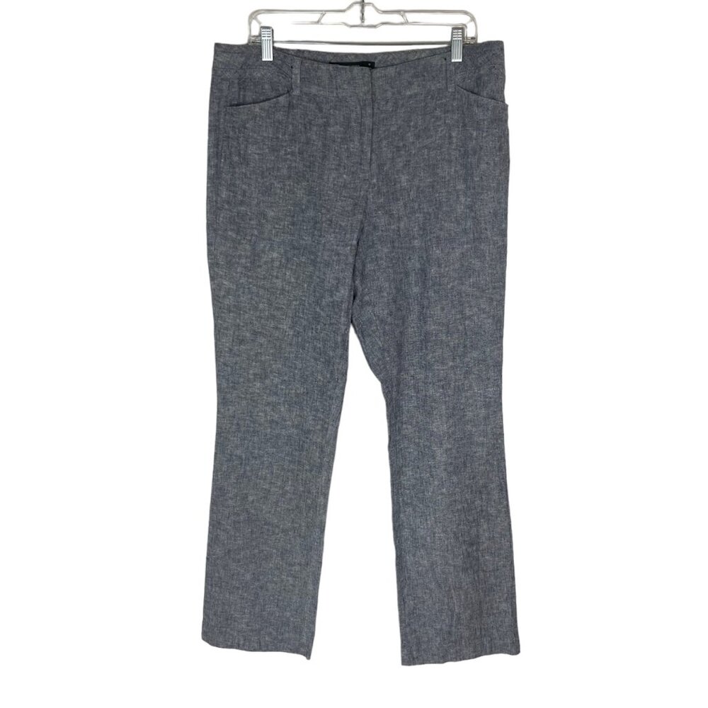 7th‎ Avenue NY & Co Linen Blend Pants Womens Size 12 Light Blue
